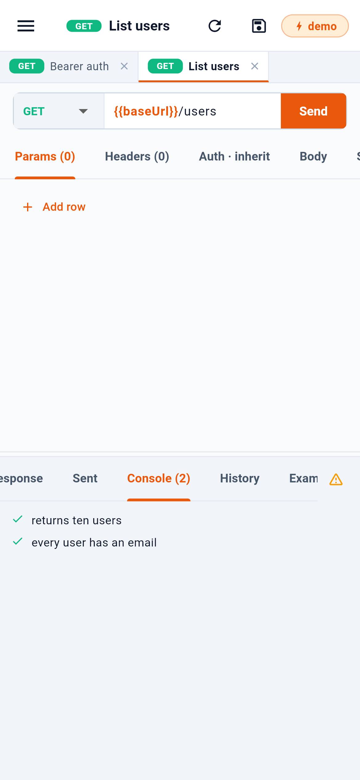 Each test by name, pass or fail. — 1: One line per test, with its name